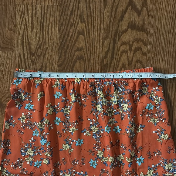 Max Studio floral high low ruffled midi skirt flowy flounce elastic waist large - Picture 6 of 12